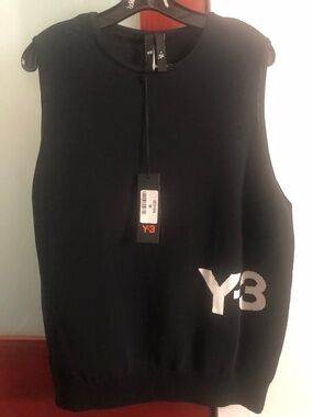 ADIDAS Y-3 KNIT VEST BLACK SIZE MEDIUM